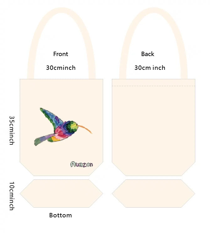 Everyday Canvas Tote Bag “Colourful Hummingbird”