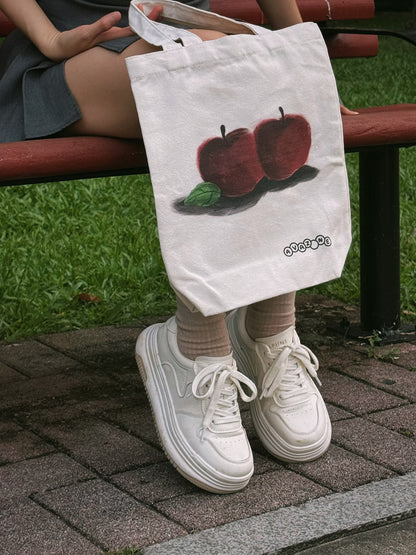 Everyday Canvas Tote Bag “Two apples”