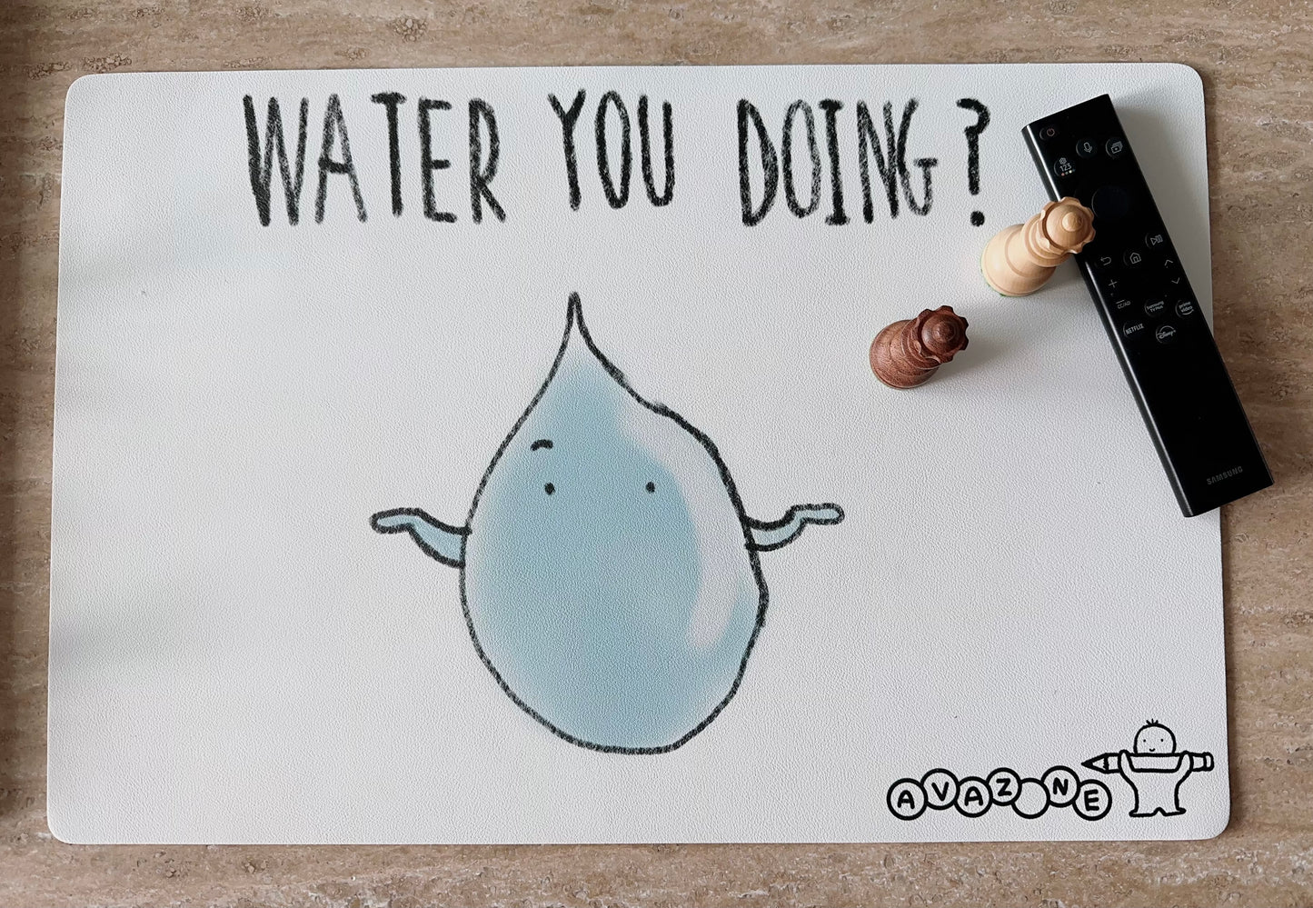 Placemat “Water You Doing” designed by Ava