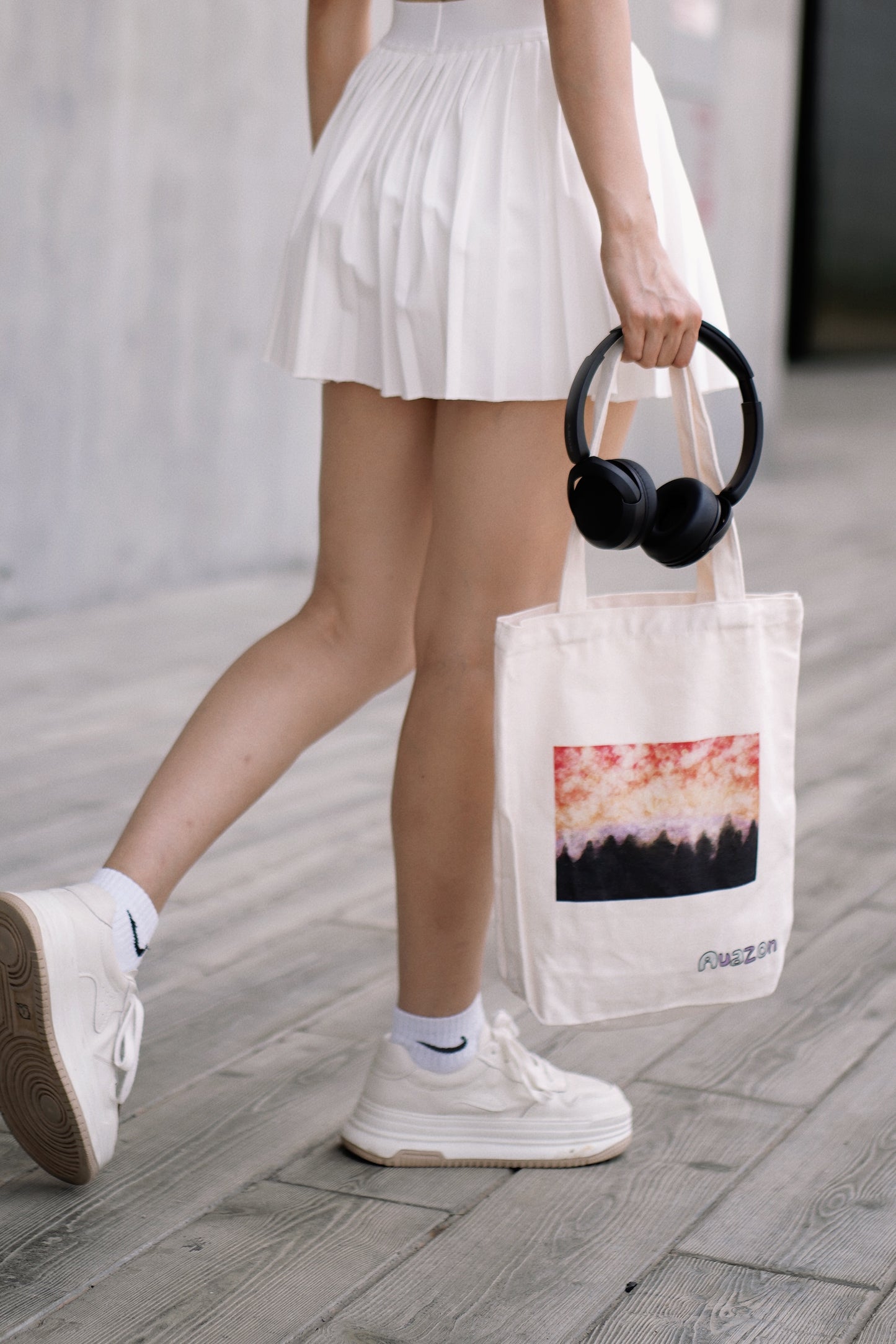 Everyday Canvas Tote Bag “Sunset over the forest”