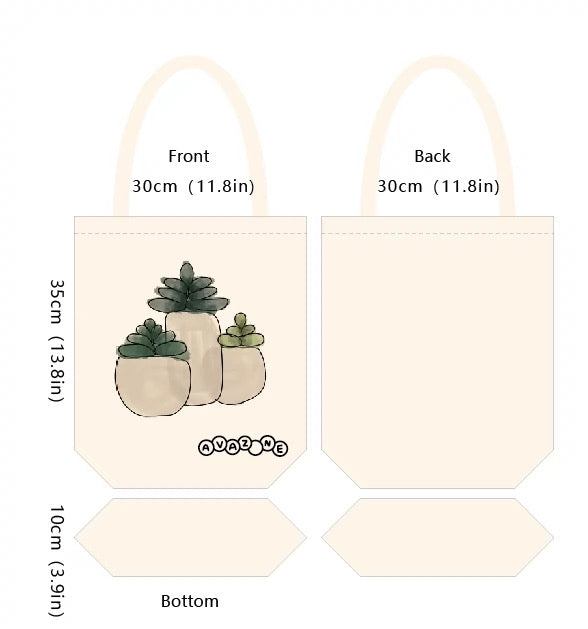 Everyday Canvas Tote Bag “Succulents”