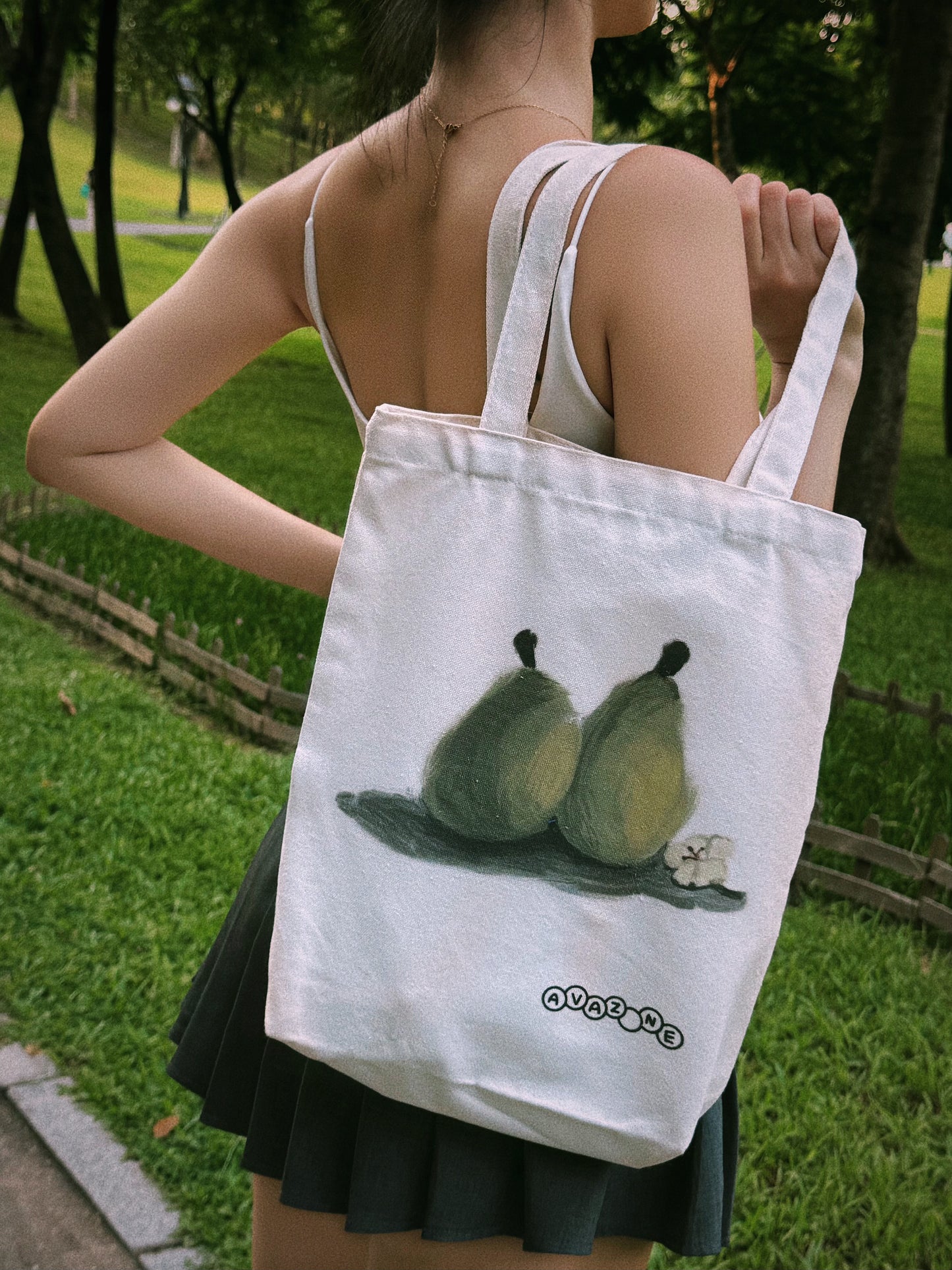 Everyday Canvas Tote Bag “Two pears”