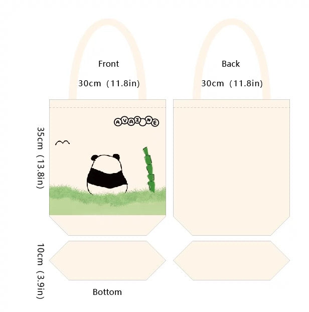 Everyday Canvas Tote Bag “Thinking Panda”