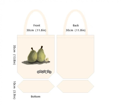 Everyday Canvas Tote Bag “Two pears”