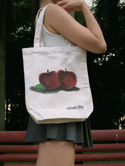 Everyday Canvas Tote Bag “Two apples”