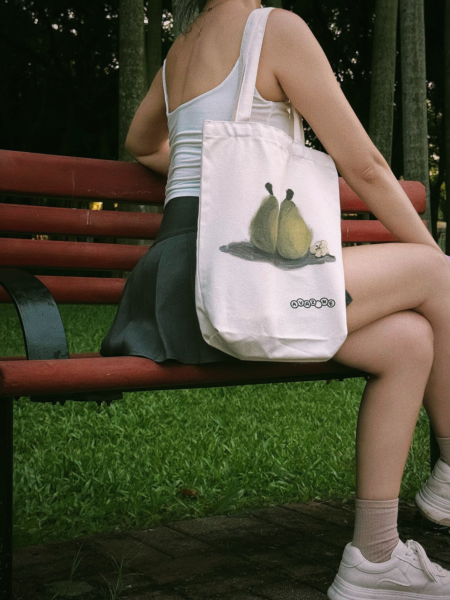 Everyday Canvas Tote Bag “Two pears”