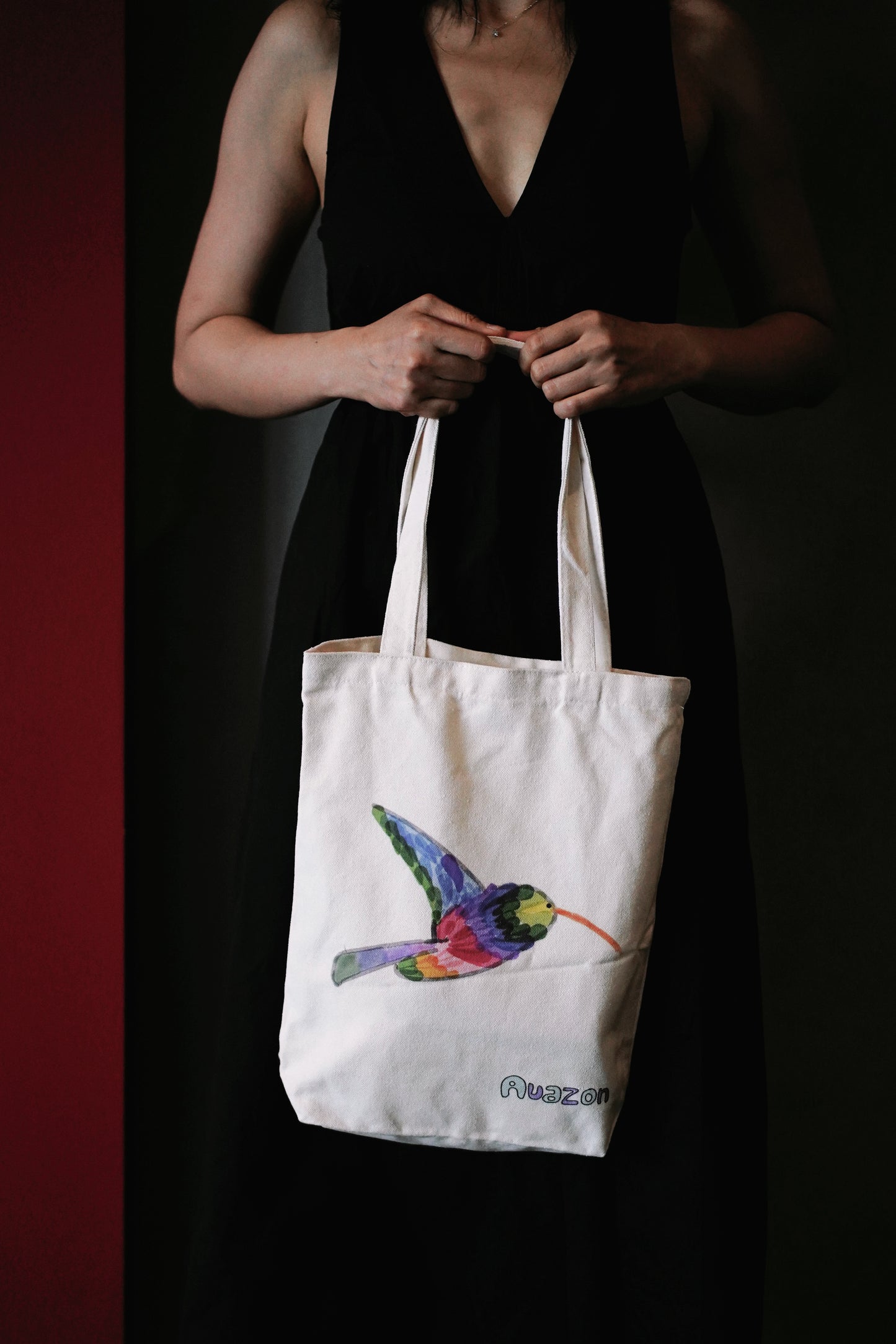 Everyday Canvas Tote Bag “Colourful Hummingbird”