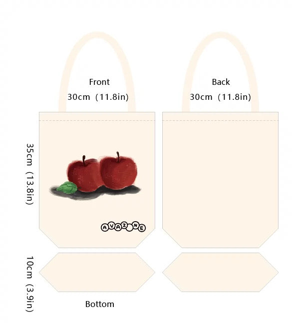 Everyday Canvas Tote Bag “Two apples”