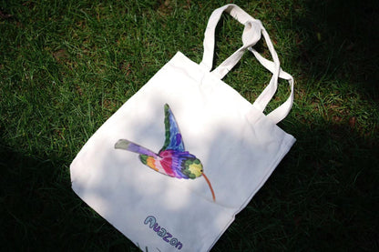 Everyday Canvas Tote Bag “Colourful Hummingbird”