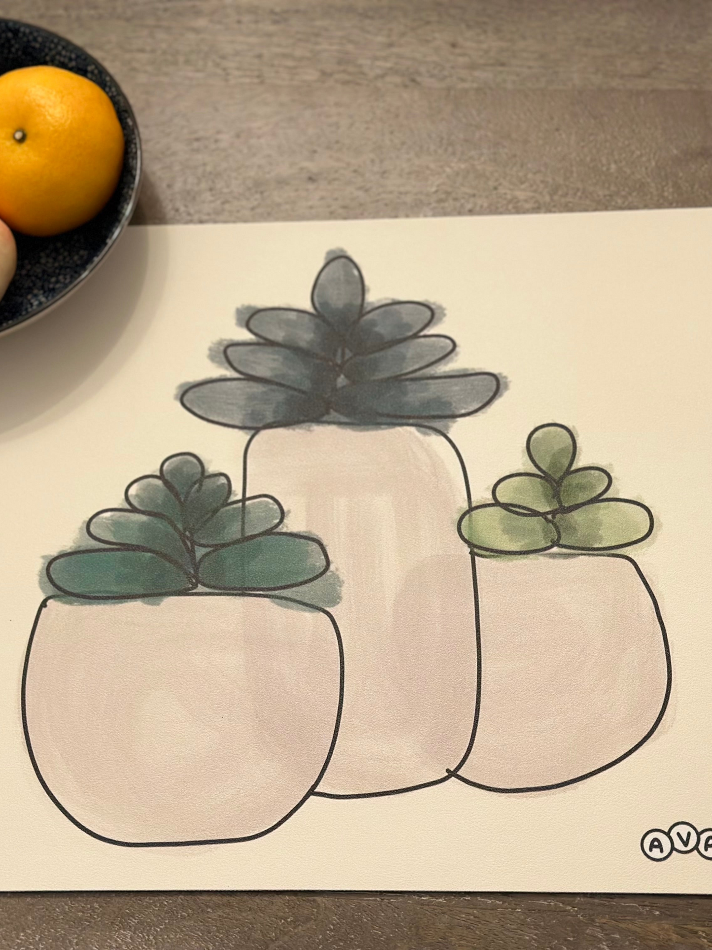 Placemat “The Succulent” designed by Ava